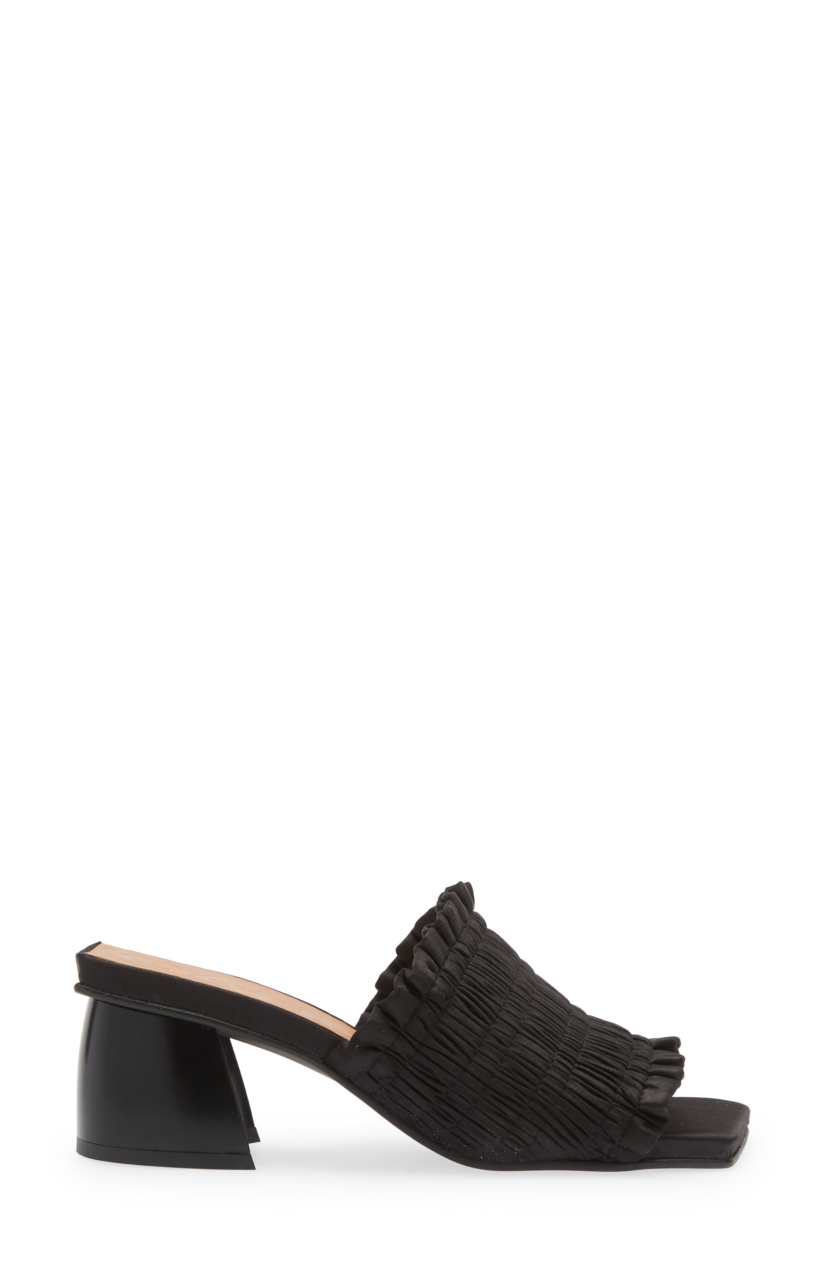 Ganni Smocked Slide Sandal, Alternate, color, 