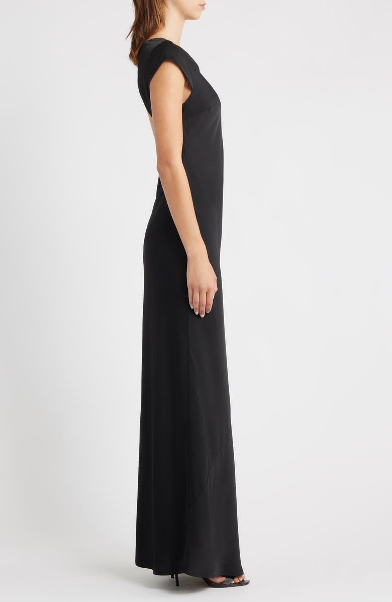 WAYF Johanna Open Back Gown, Alternate, color, Black