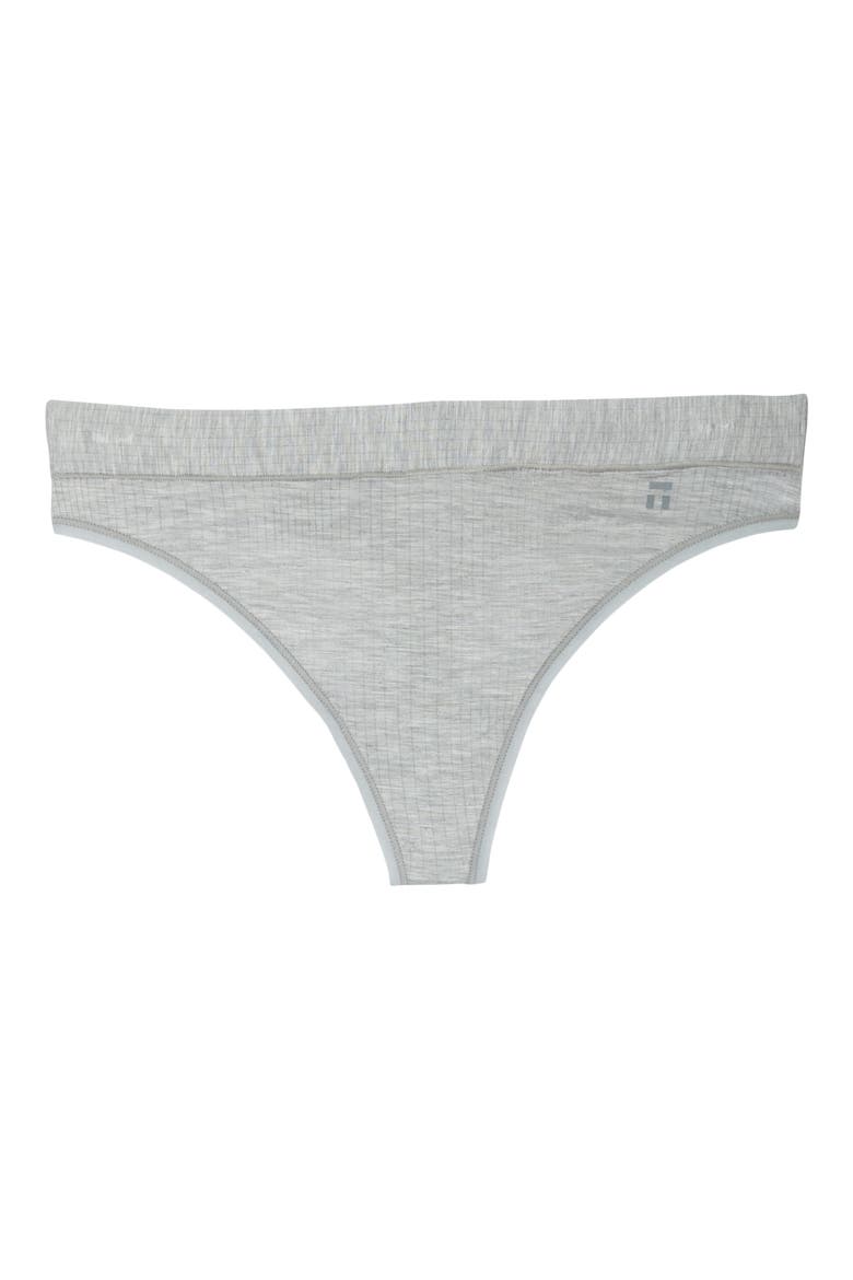 Second Skin Luxe Rib Thong, Alternate, color, HEATHER GREY