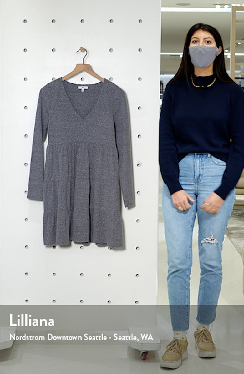 Tiered Long Sleeve Knit Dress, sales video thumbnail
