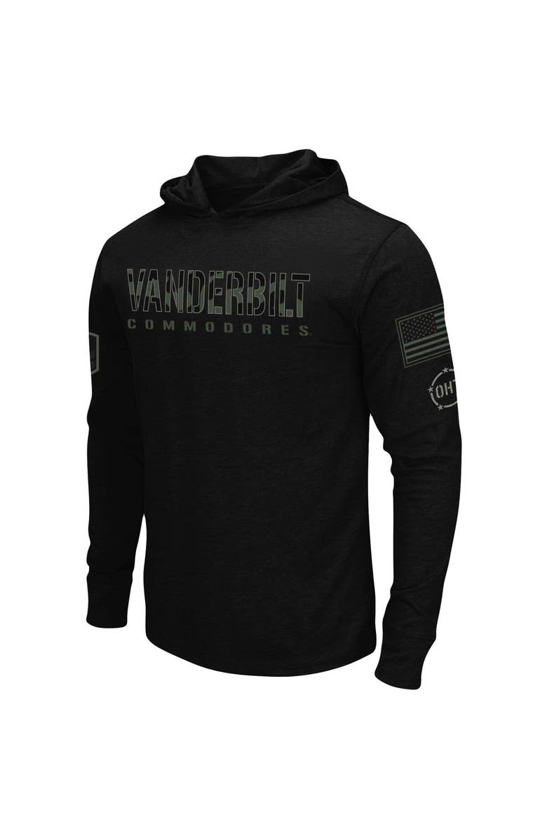 COLOSSEUM Men's Colosseum Black Vanderbilt Commodores OHT Military Appreciation Hoodie Long Sleeve T-Shirt, Alternate, color, 