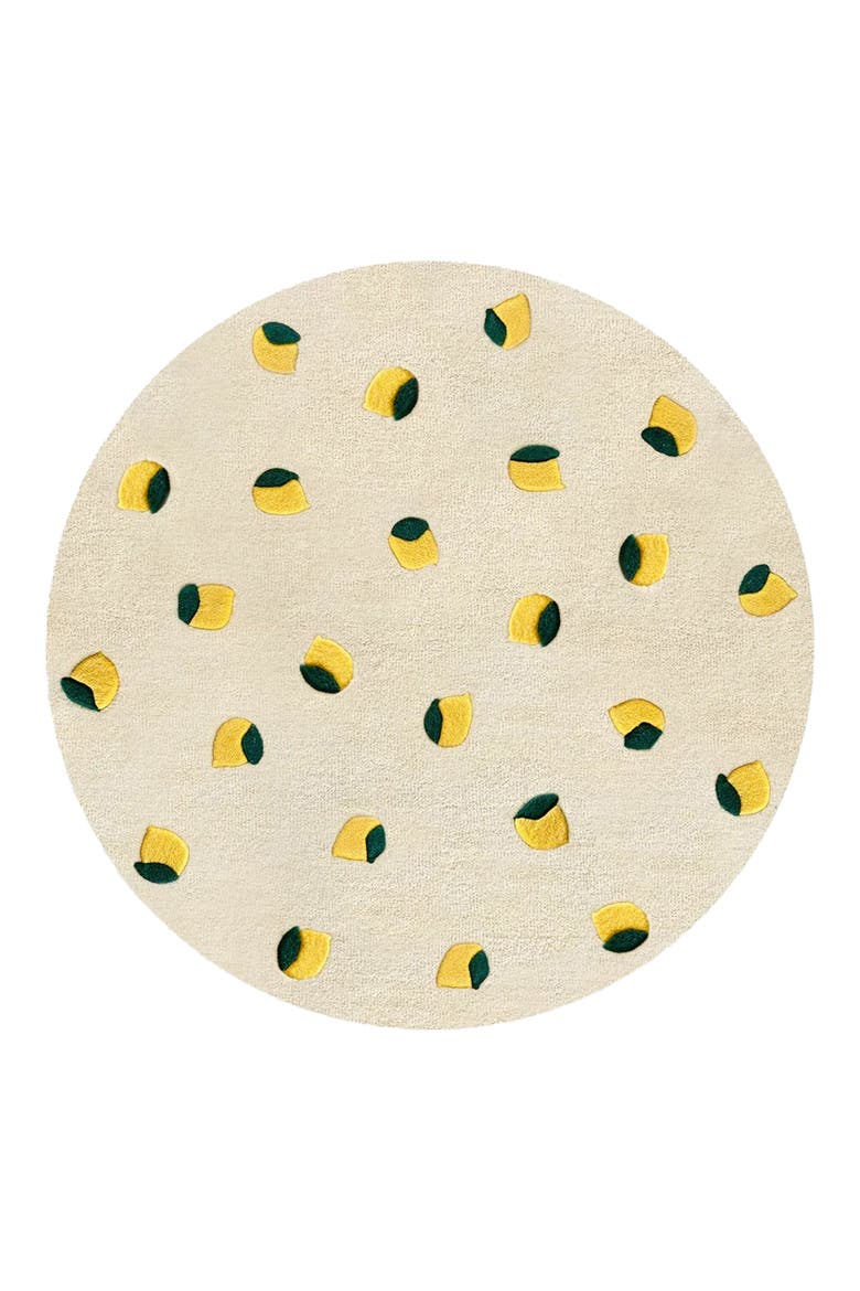 Lemons Wool Rug, Main, color, CREAM/ YELLOW