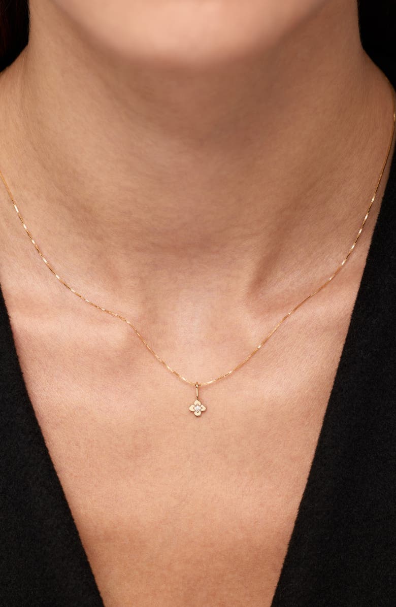 Ana Luisa Solid Yellow Gold - Flower Charm Necklace, Alternate, color, 