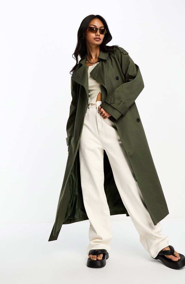 ASOS DESIGN Longline Trench Coat, Main, color, 