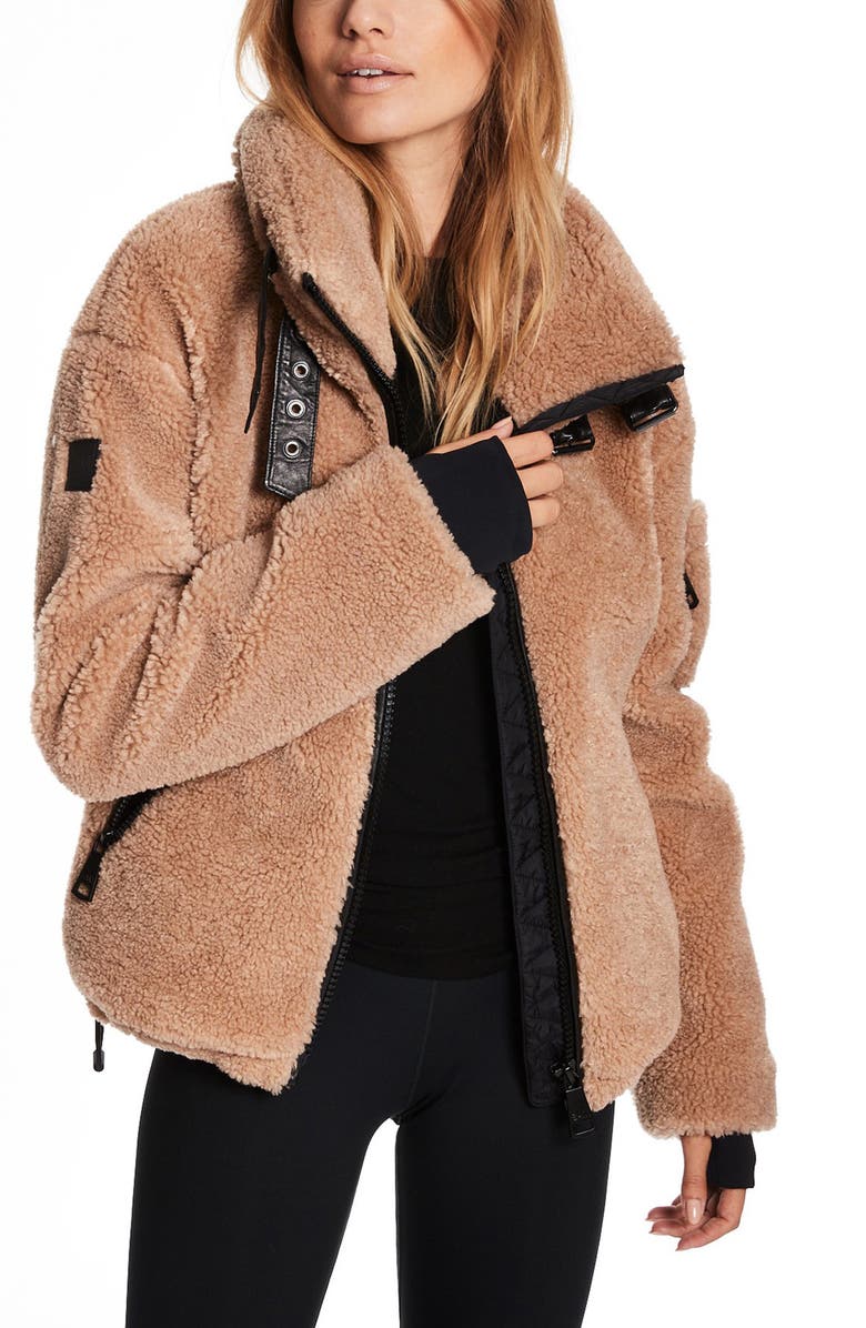 SAM. Denver Faux Shearling Jacket, Alternate, color, Camel