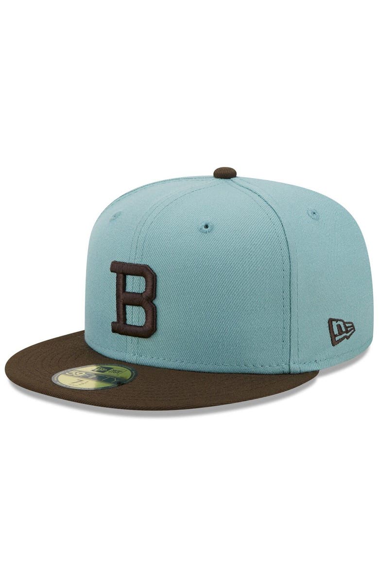 New Era Men's New Era Light Blue/Brown Boston Braves Cooperstown Collection 1914 World Series Beach Kiss 59FIFTY Fitted Hat, Alternate, color, 