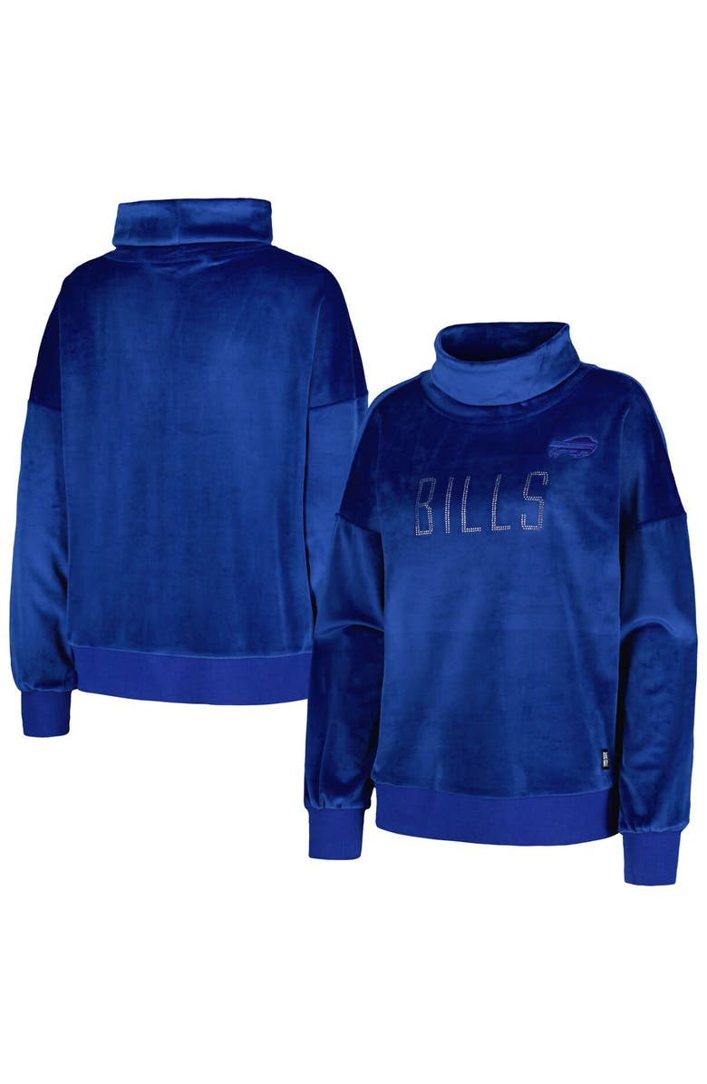 DKNY SPORT Women's DKNY Sport  Royal New York Giants Deliliah Rhinestone Funnel Neck Pullover Sweatshirt, Main, color, 