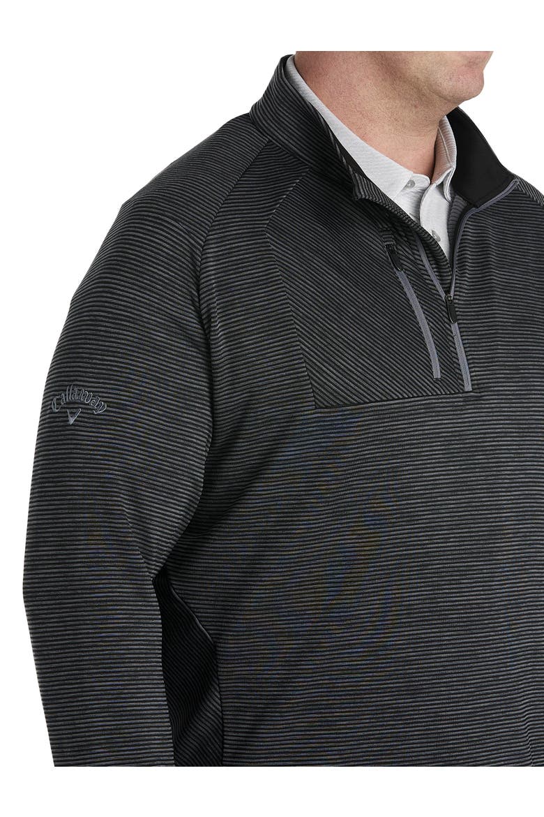 Big & Tall 1/4-Zip EcoStripe Fleece Pullover, Alternate, color, BLACK