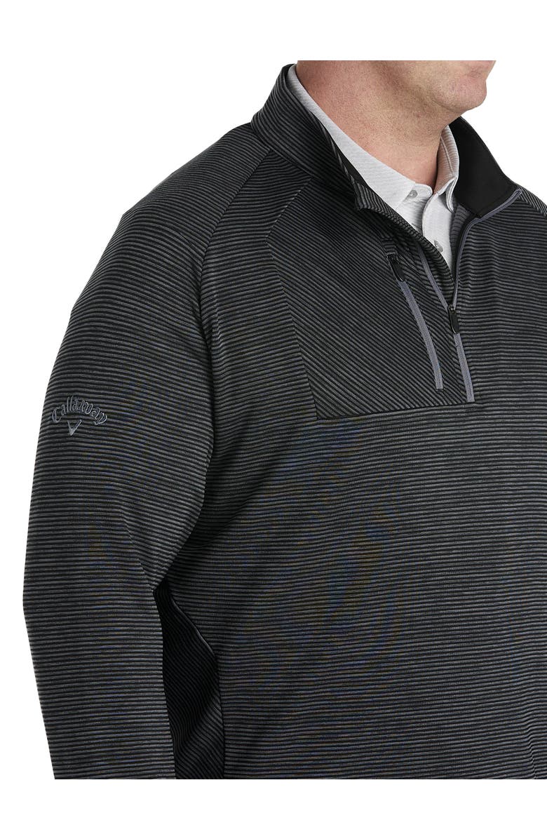 Callaway Big & Tall 1/4-Zip EcoStripe Fleece Pullover, Alternate, color, Black