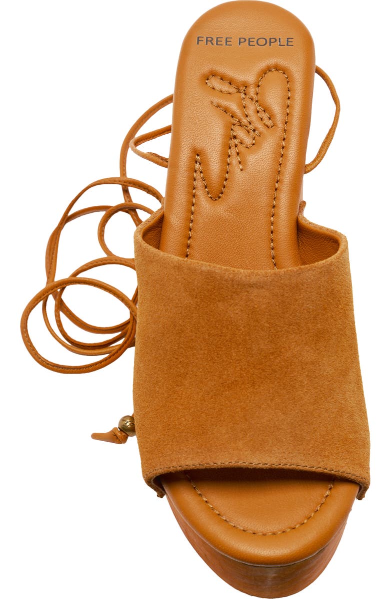 Free People Front Row Ankle Wrap Platform Sandal, Alternate, color, Vachetta Voyage Suee