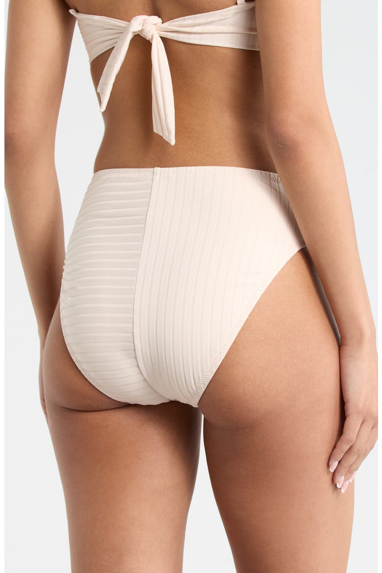 High Waist Bikini Bottoms, Alternate, color, WHITE SAND