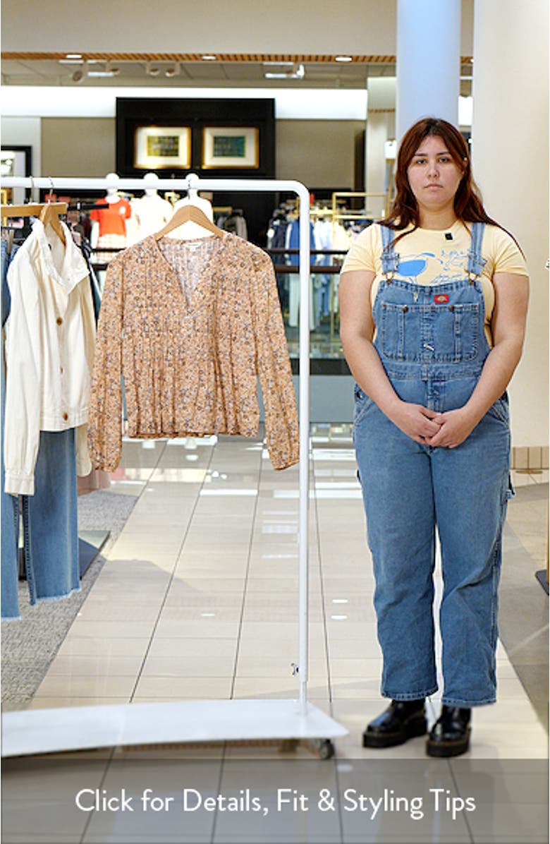 Floral Print Pintuck Cotton Top, sales video thumbnail