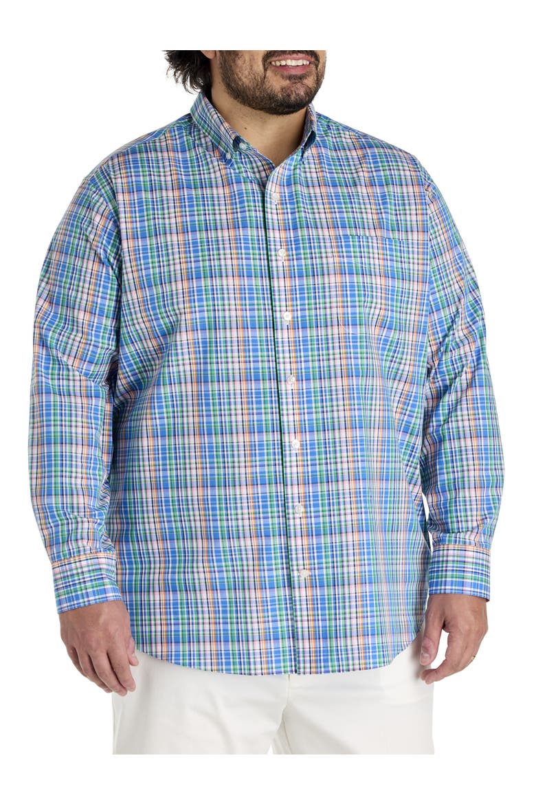 Big & Tall Plaid Tech Sport Shirt, Alternate, color, MULTI