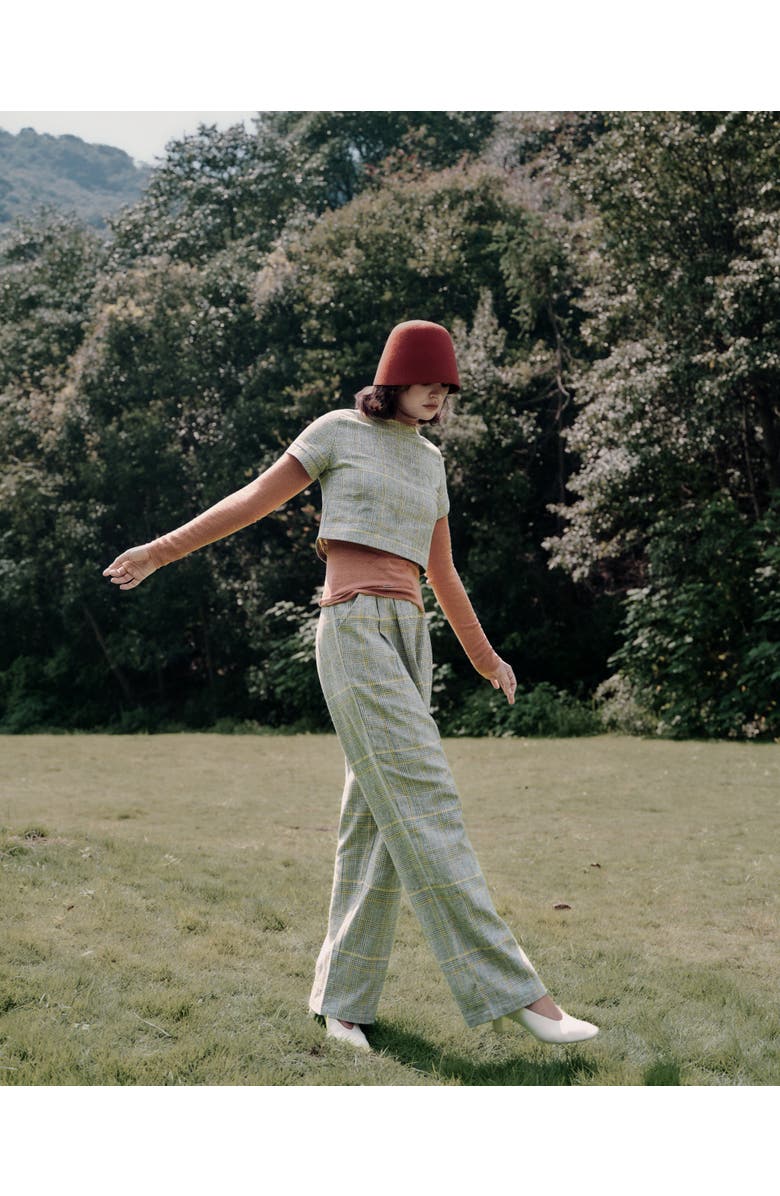 JUANA Plaid Theory High Rise Trousers, Alternate, color, Plaid