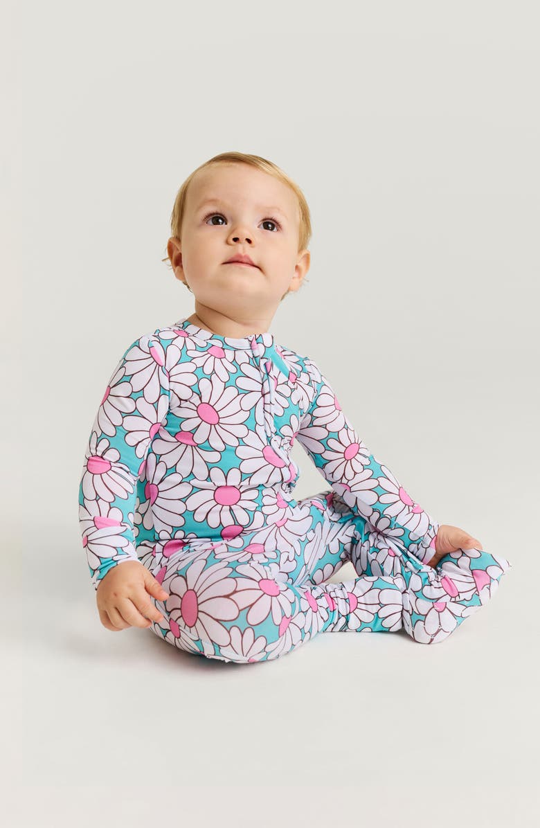 Posh Peanut Printed Convertible Footie, Alternate, color, Blue