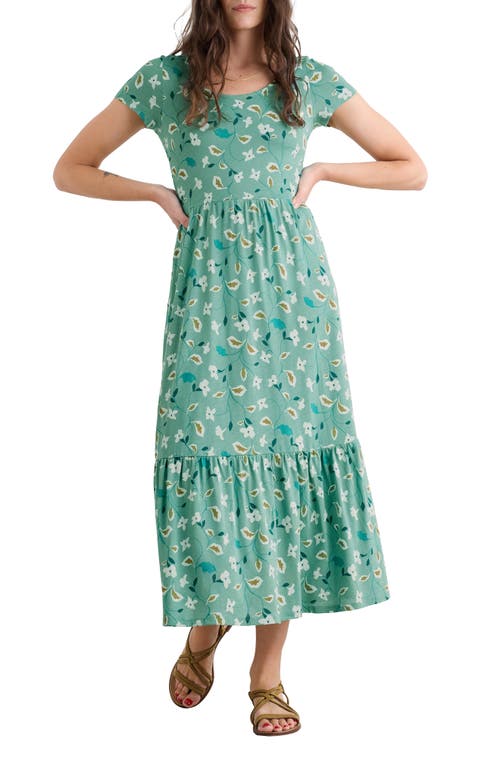 Seasalt Cornwall Tor View Tiered Maxi Dress In Green