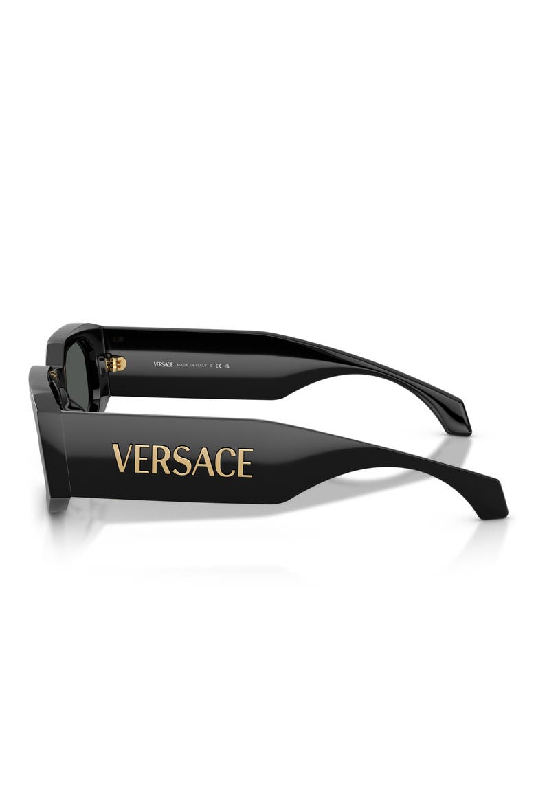 55mm Irregular Sunglasses, Alternate, color, BLACK