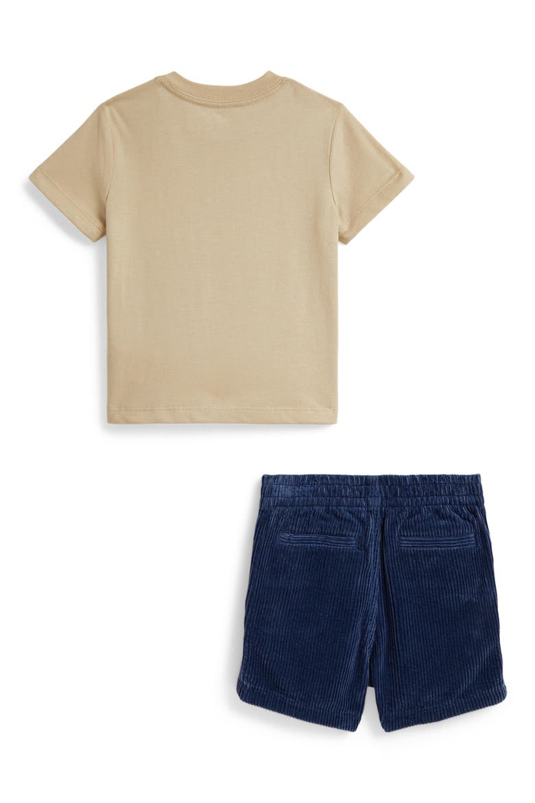Cotton Jersey Two-Piece Shorts Set, Alternate, color, TALLOW CREAM