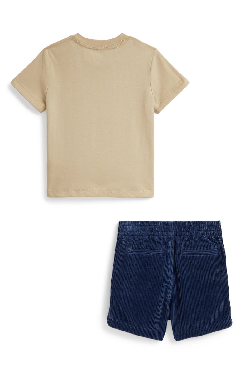 Ralph Lauren Cotton Jersey Two-Piece Shorts Set, Alternate, color, Tallow Cream