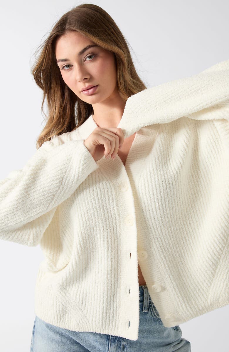 GUESS Lana Oversize Rib Cardigan, Alternate, color, Natural