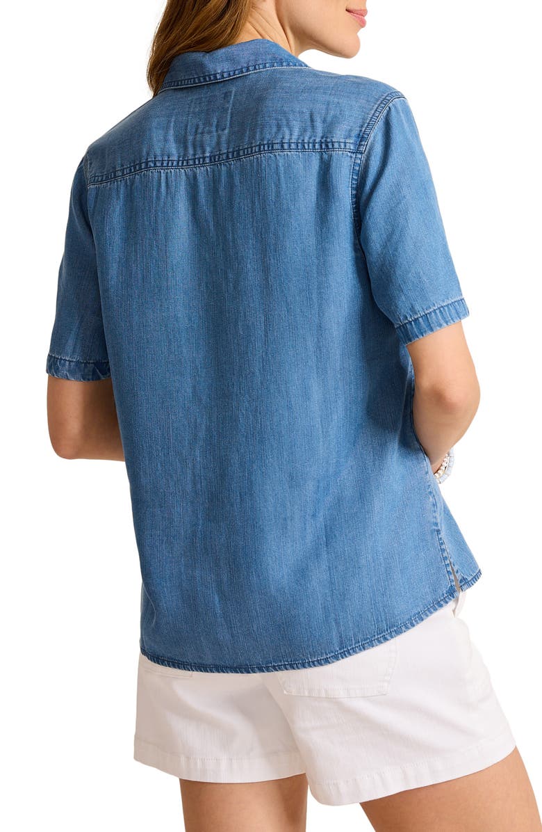 Tommy Bahama O'Lei Chambray Utility Pullover Shirt, Alternate, color, Med Indigo Wash