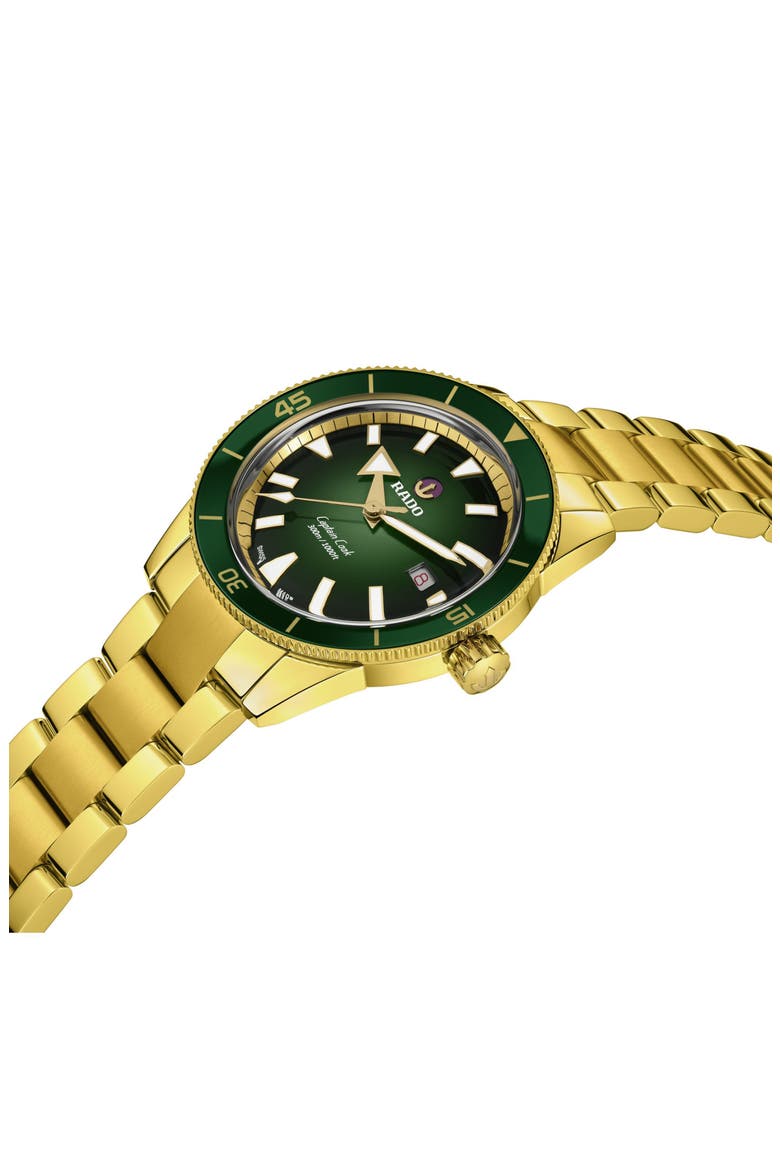 Captain Cook Automatic Bracelet Watch, 42mm, Alternate, color, GREEN