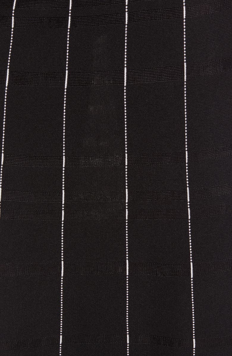 Ming Wang Stripe Stitch A-Line Skirt, Alternate, color, Black/White