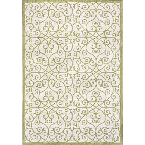 Madrid Vintage Filigree Textured Weave Indoor/Outdoor Area Rug