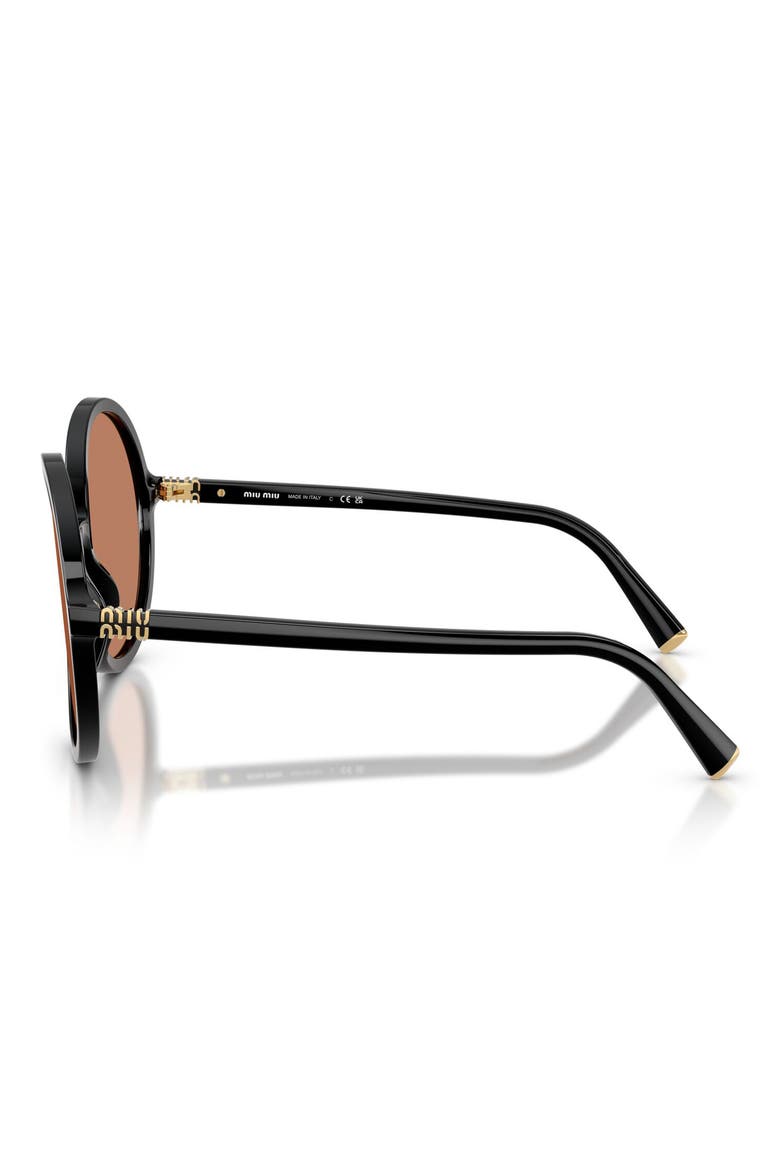 59mm Round Sunglasses, Alternate, color, BLACK / BROWN