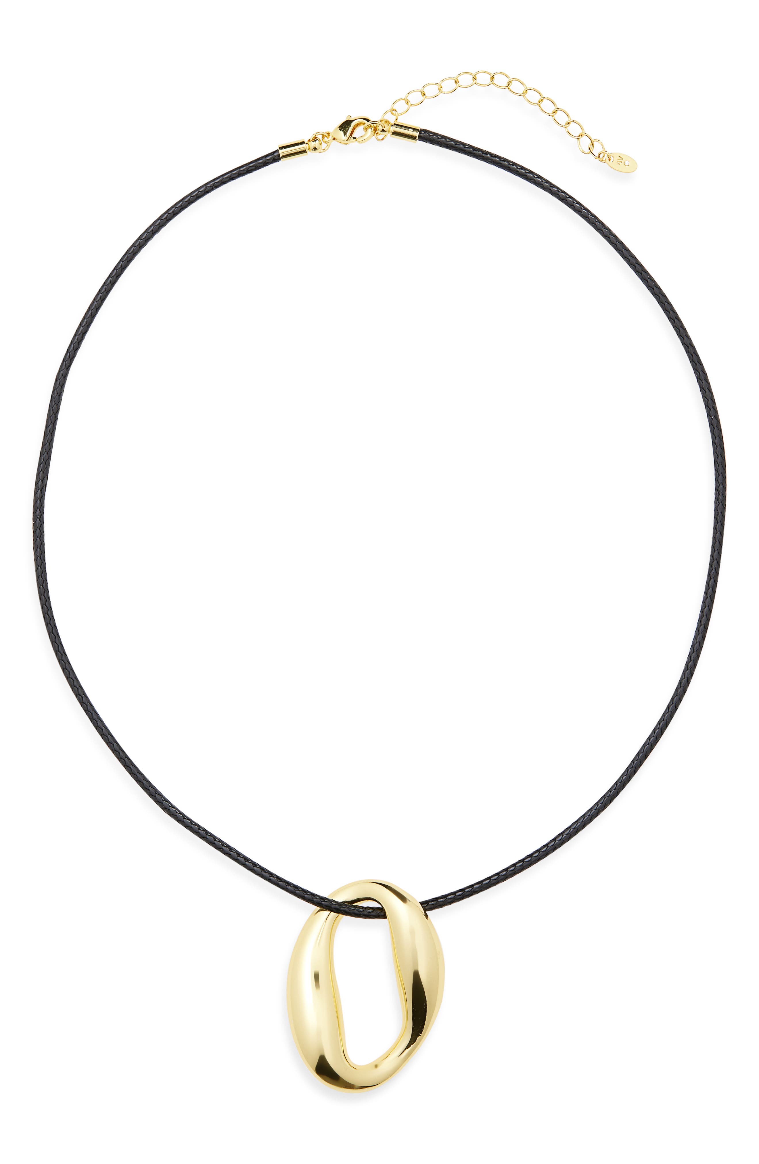 ARGENTO VIVO Abstract Pendant Cord Necklace