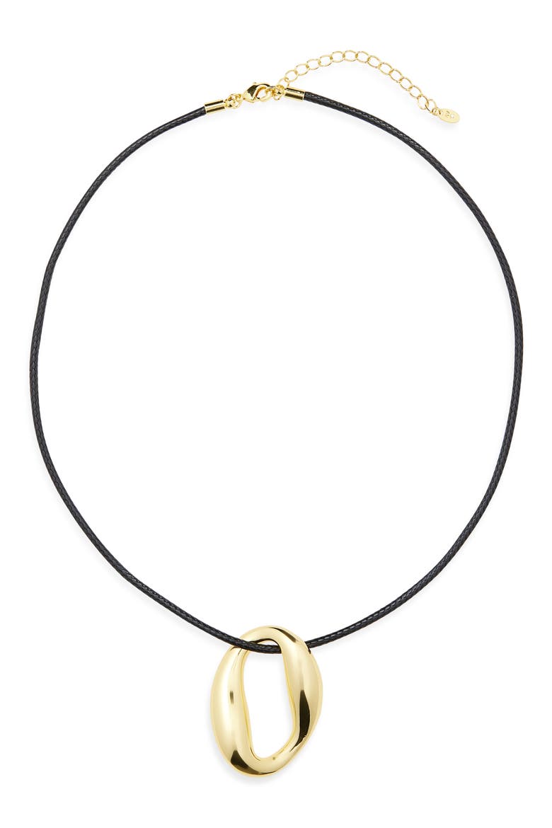 Abstract Pendant Cord Necklace, Main, color, GOLD