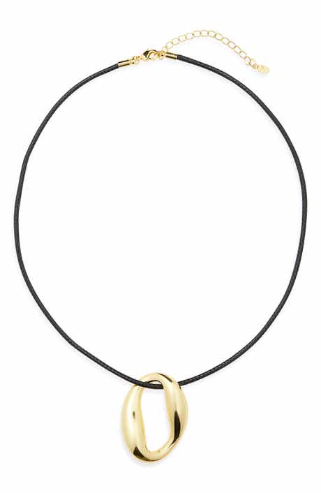 ARGENTO VIVO Abstract Pendant Cord Necklace
