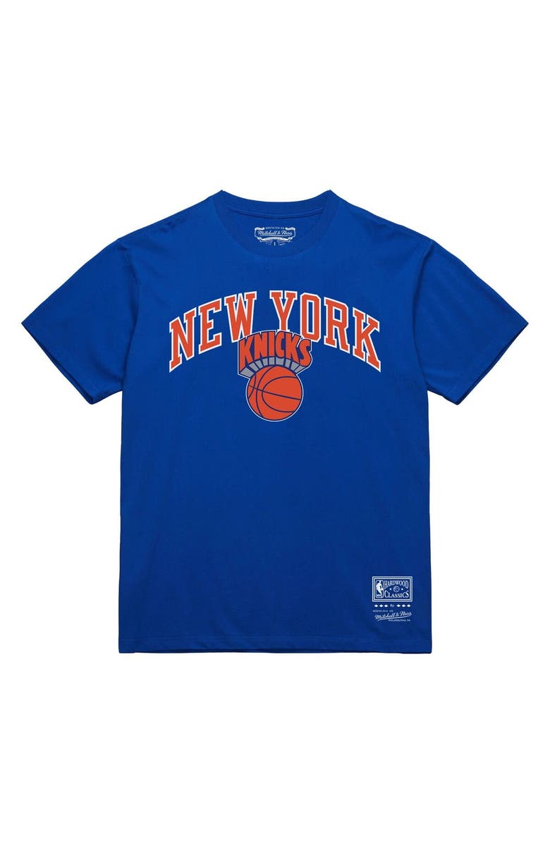 Mitchell & Ness Men's Mitchell & Ness Blue New York Knicks Hardwood Classics Vintage Logo T-Shirt, Main, color, Blue