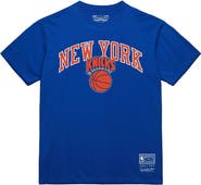 Mitchell & Ness Men's Mitchell & Ness Blue New York Knicks Hardwood Classics Vintage Logo T-Shirt