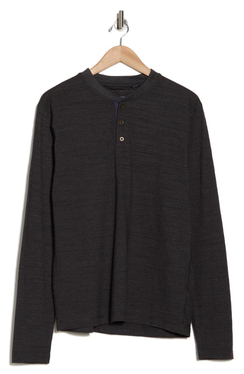 Vintage 1946 Slub Jersey Knit Long Sleeve Henley, Alternate, color, Charcoal Heather