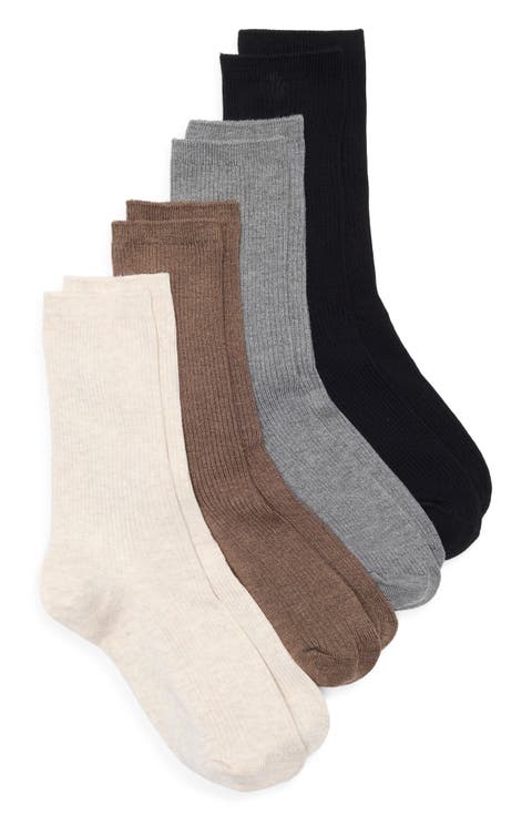 Assorted 4-Pack Everyday Rib Crew Socks