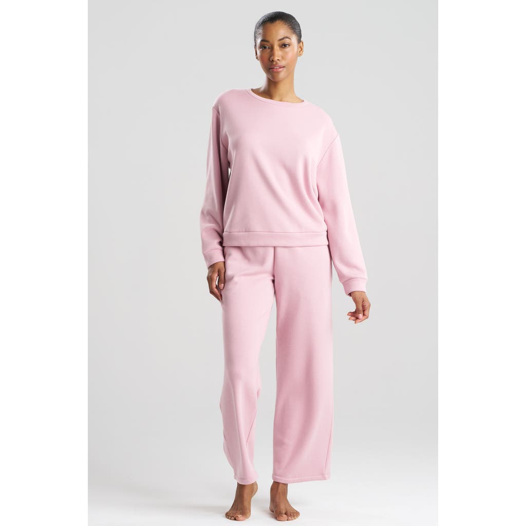 Natori Edit Nova Brushed Knit Everywhere Crew Neck Top in Rose Quartz at Nordstrom, Size Medium