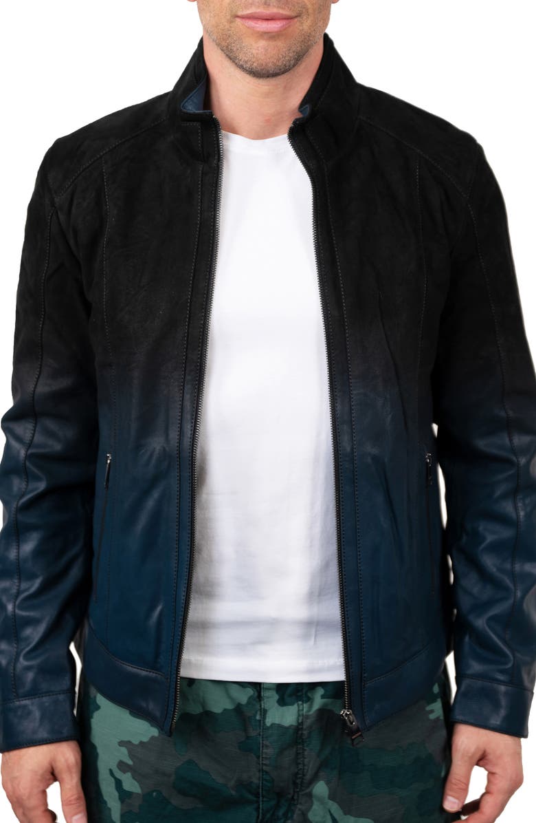 Maceoo Lambskin Leather Jacket, Main, color, Blue