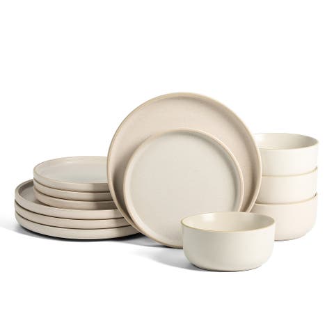 Amber Stoneware 12-Piece Dinnerware Set