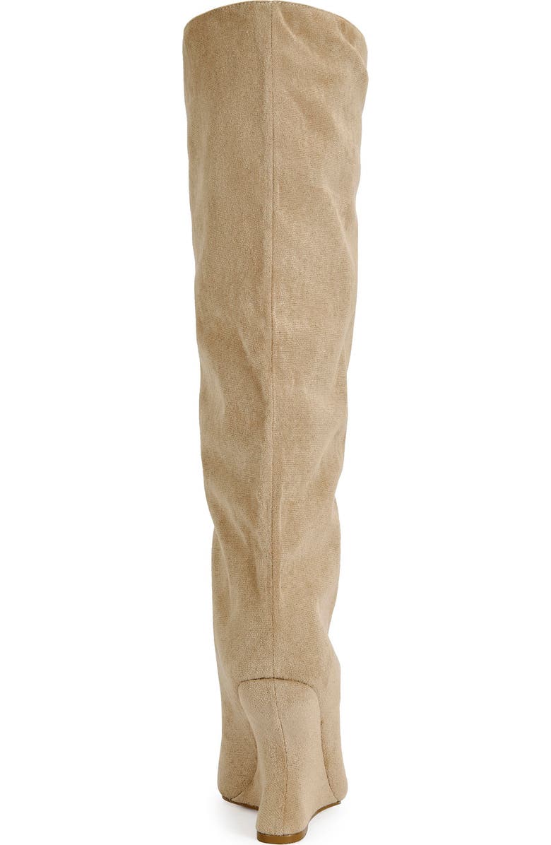 AZALEA WANG Vincent Knee High Open Toe Boot, Alternate, color, Tan