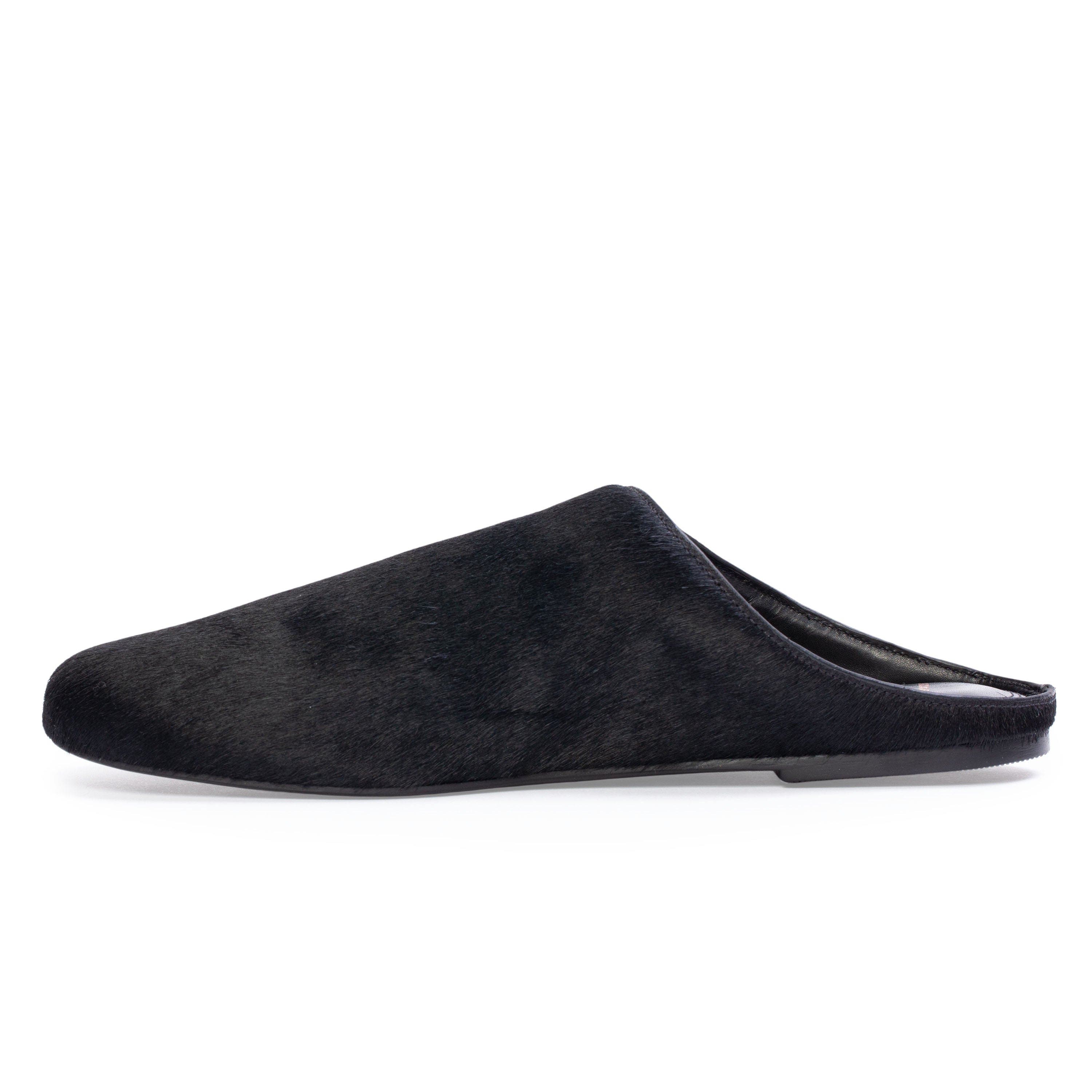 BLACK SUEDE STUDIO Arie Ponyhair Slipper, Alternate, color, Black Pony Hair