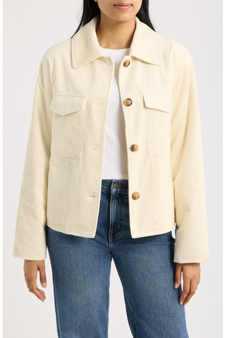 Corduroy Structure Coat, Main, color, CREAM