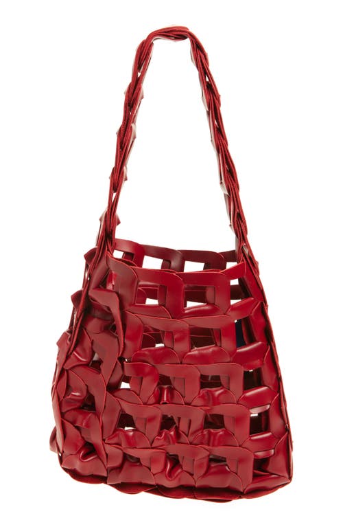 Sc103 Links Leather Shoulder Bag In Red
