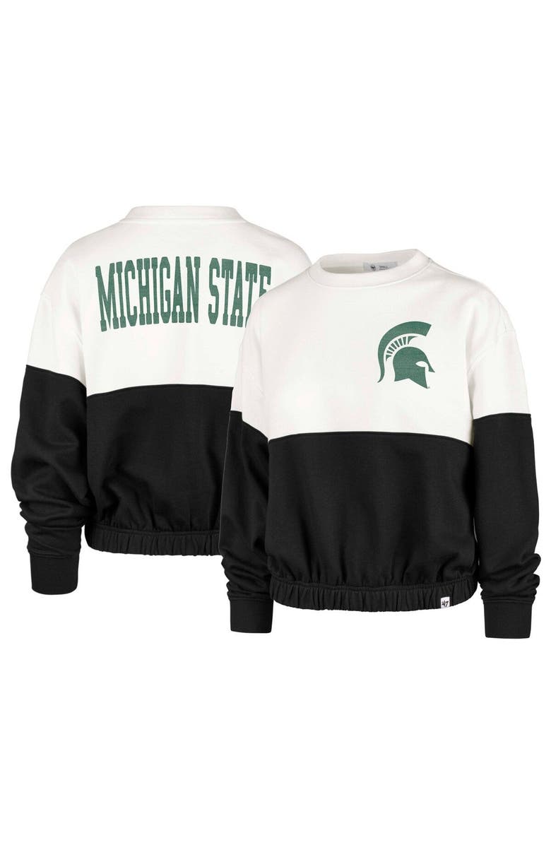 '47 Women's '47 White/Black Michigan State Spartans Take Two Bonita Pullover Sweatshirt, Main, color, White