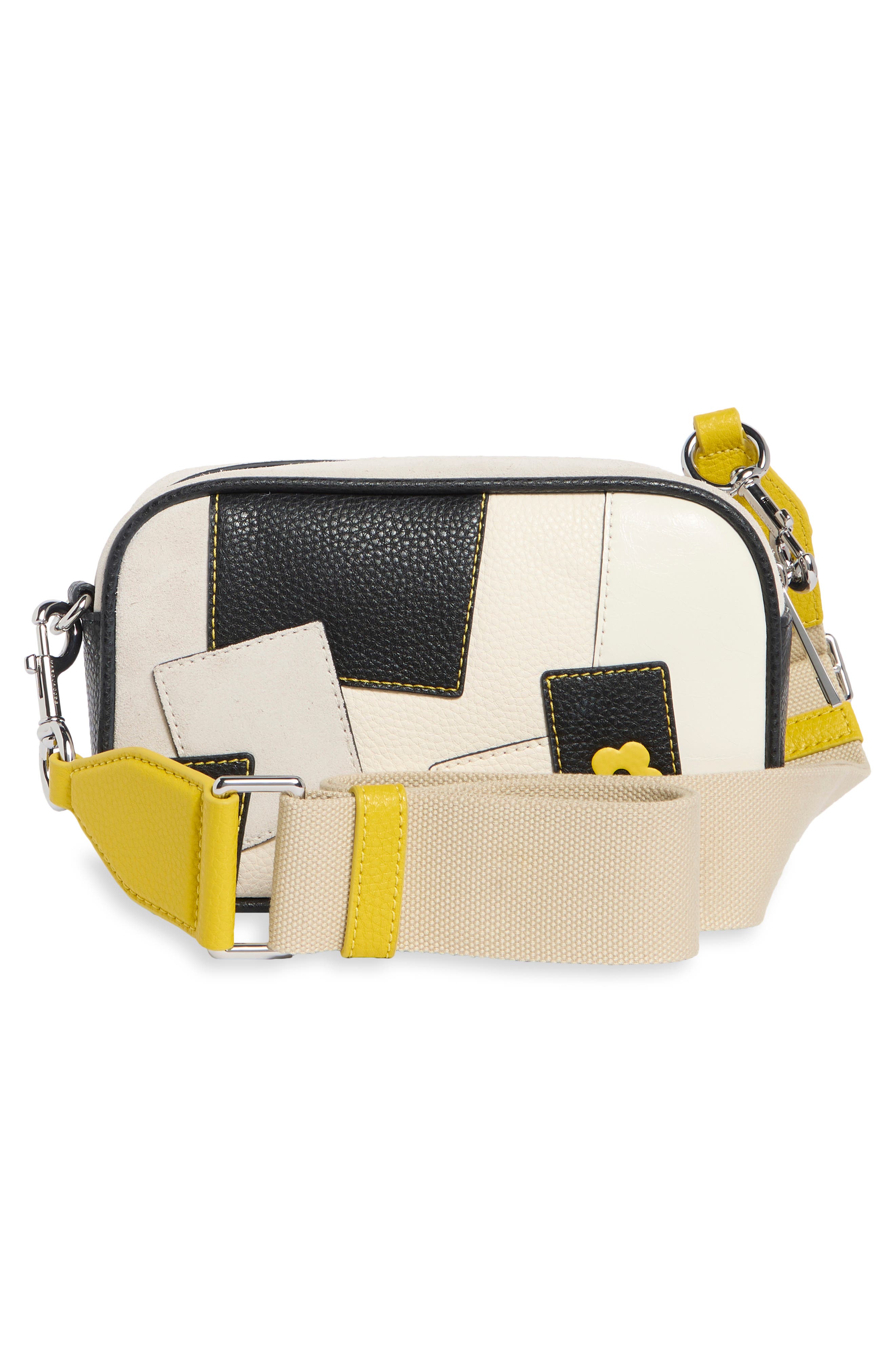 Bold Flash Patchwork Leather Camera Bag, Alternate, color, BLACK MULTI