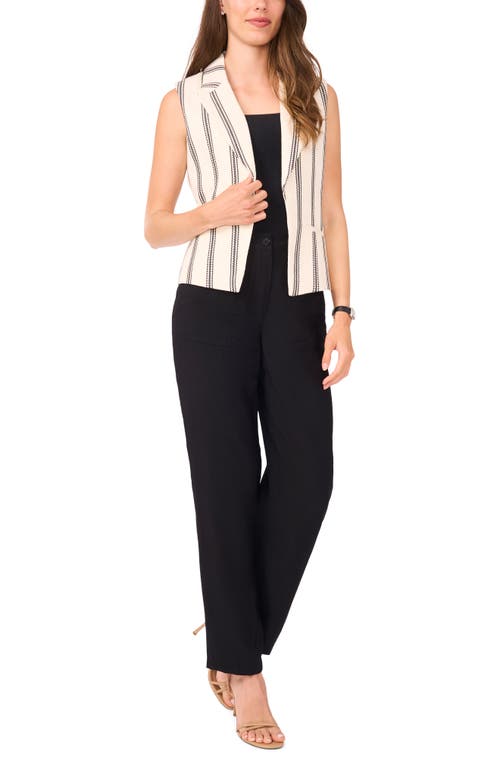 Halogen ® Stripe Tweed Vest In White