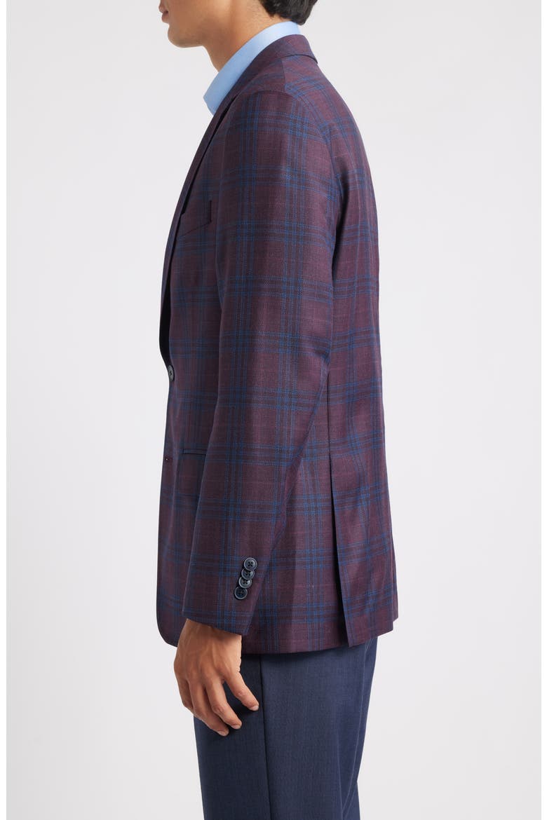 Hyperlight Soft Plaid Wool Sport Coat, Alternate, color, DARK RED