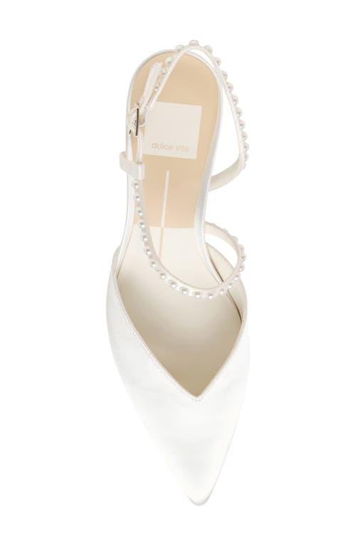 Dolce Vita Kamra Pearl Slingback Pointed Toe Pump In White