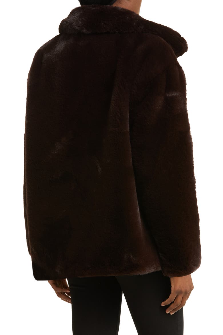 Faux Fur Coat, Alternate, color, AMERICANO