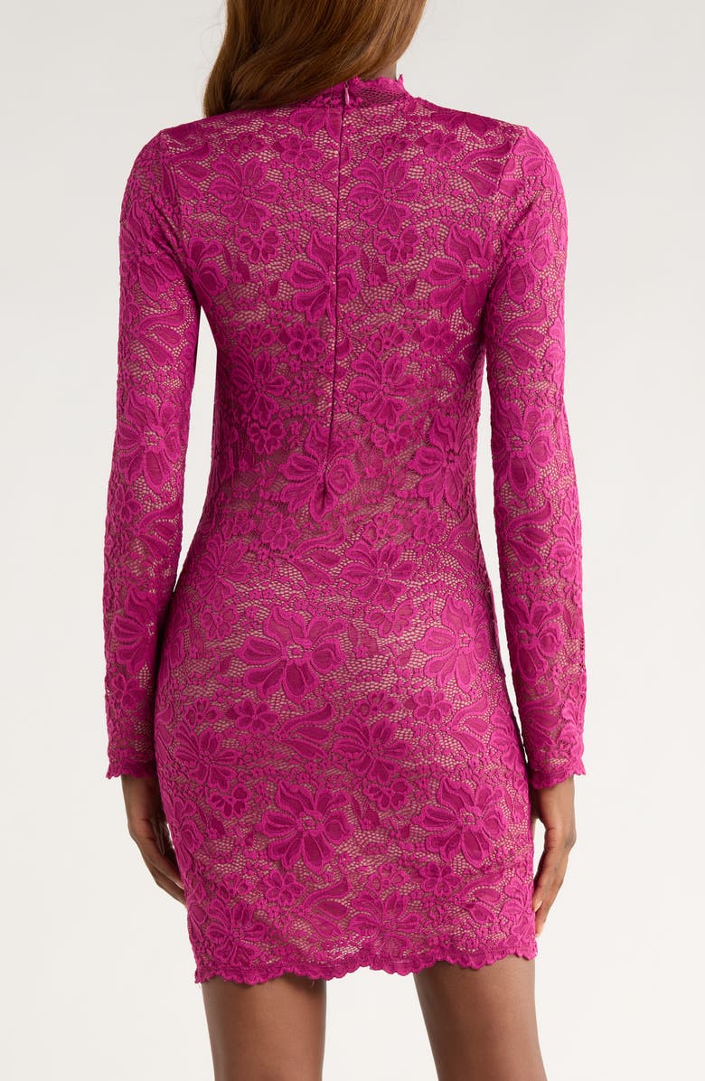 KILO BRAVA Long Sleeve Lace Minidress, Alternate, color, Boysenberry